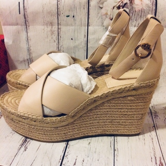 Tory Burch Selby Leather Platform Espadrille Wedge - Picture 2 of 7